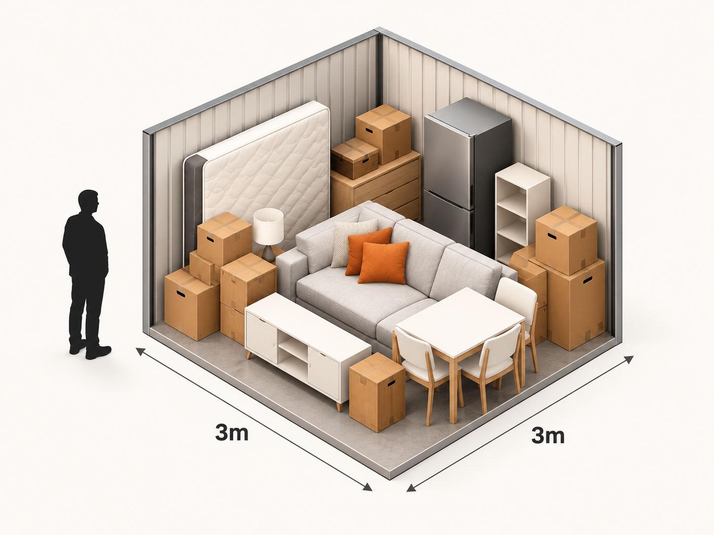 3m x 3m APEX storage unit size illustration