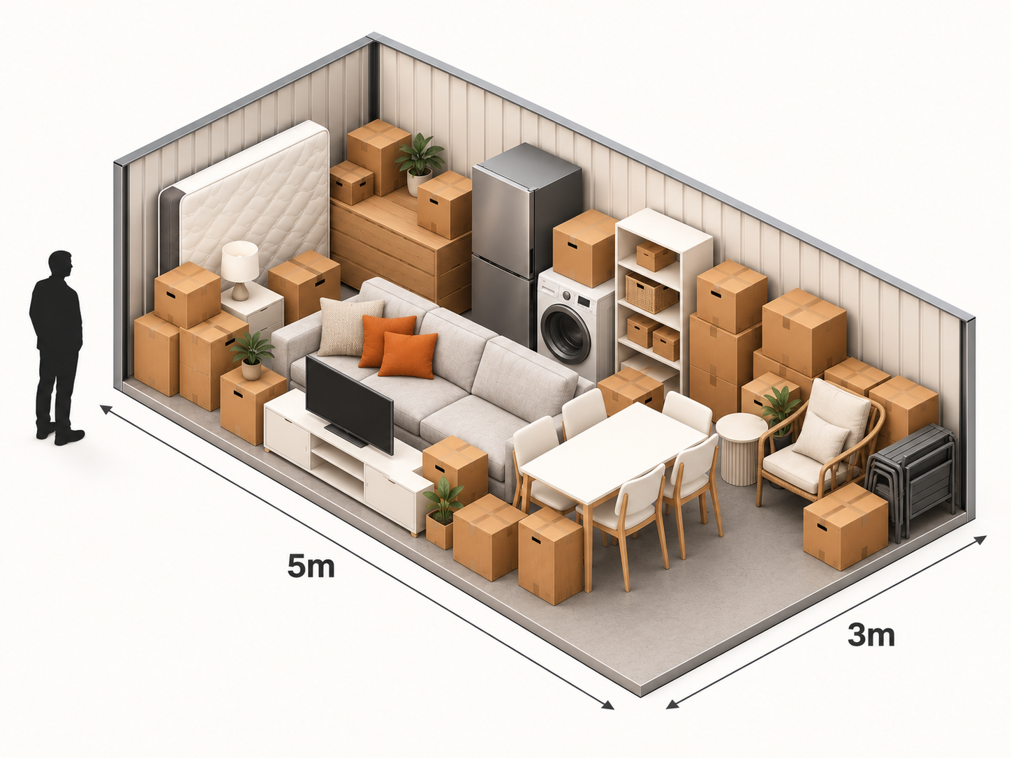 5m x 3m APEX storage unit size illustration