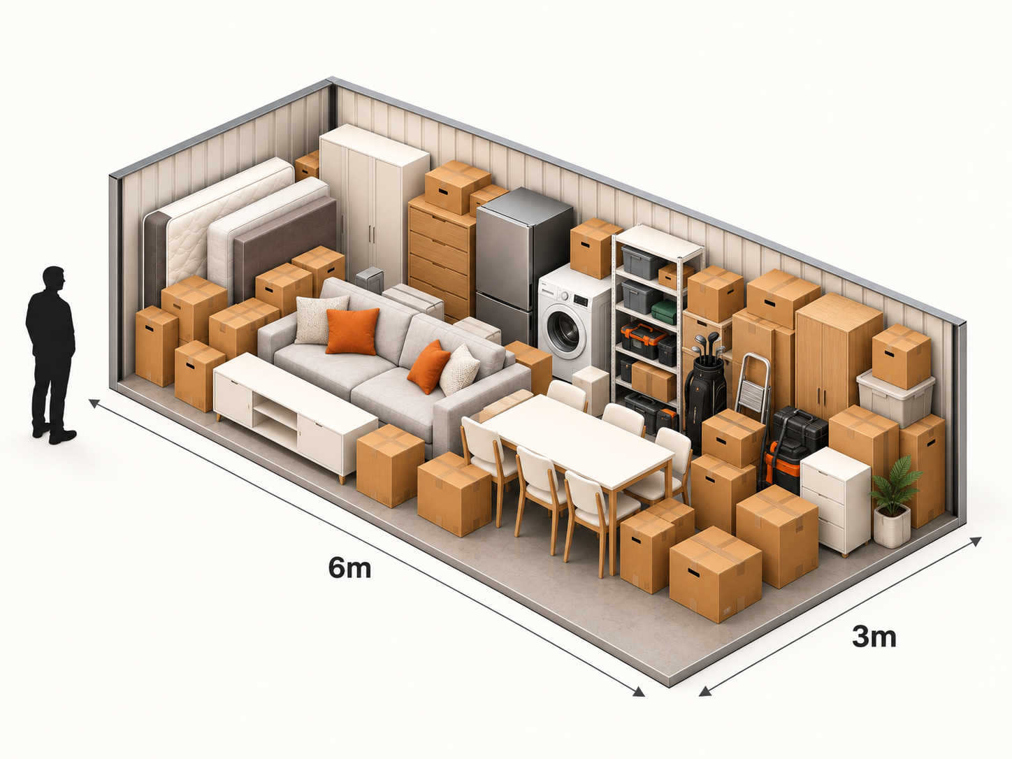 6m x 3m APEX storage unit size illustration